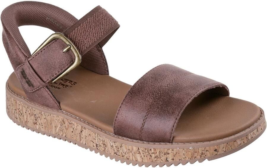 Skechers Bobs Sun Vibe Be Corky Polyester Dames Chocolade Sandalen