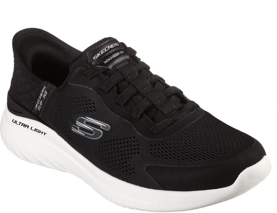Skechers Bounder 2.0 Emerged Textiel Heren Zwart Wit Trainers - Foto 1