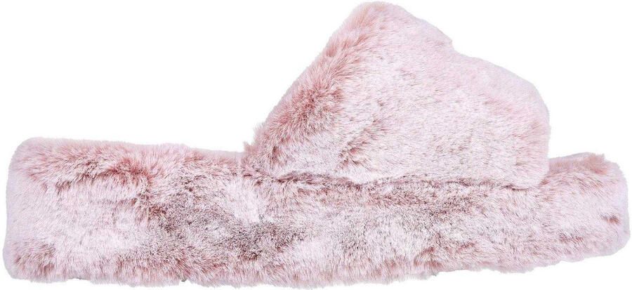 Skechers Comfortabele slippers met sleehak van imitatiebont voor dames (Blush)