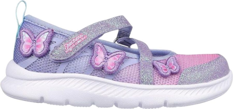 Skechers Comfyflex 2 Butterfly-sportschoenen met glitters voor meisjes (Lavendel multikleurig)