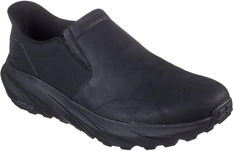Skechers Conner Rayne Leren Heren Zwarte Instappers