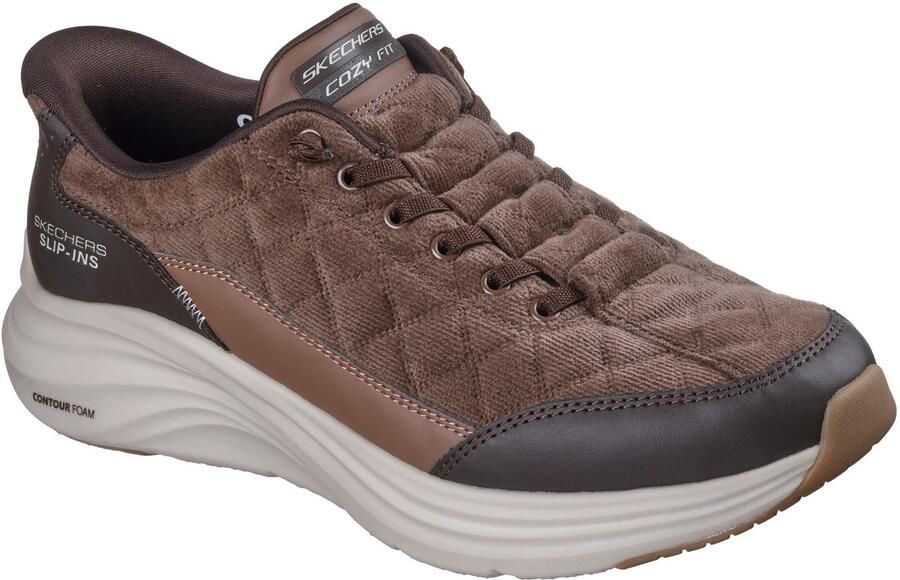 Skechers Contour Foam Cordelux Textiel Heren Bruine Cozycord Pu Sneakers