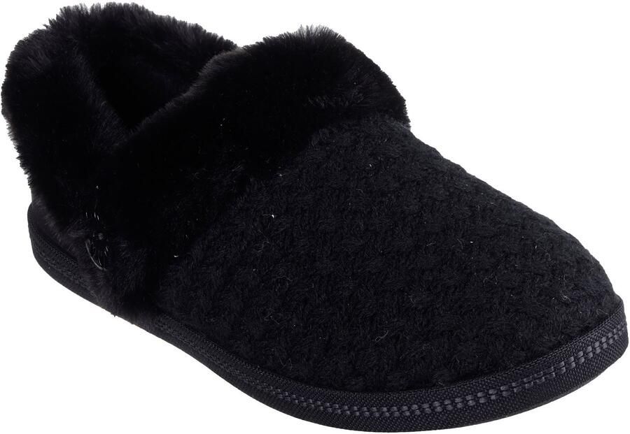 Skechers Cozy Campfire Frosty Promise Polyester Dames Zwarte Slippers