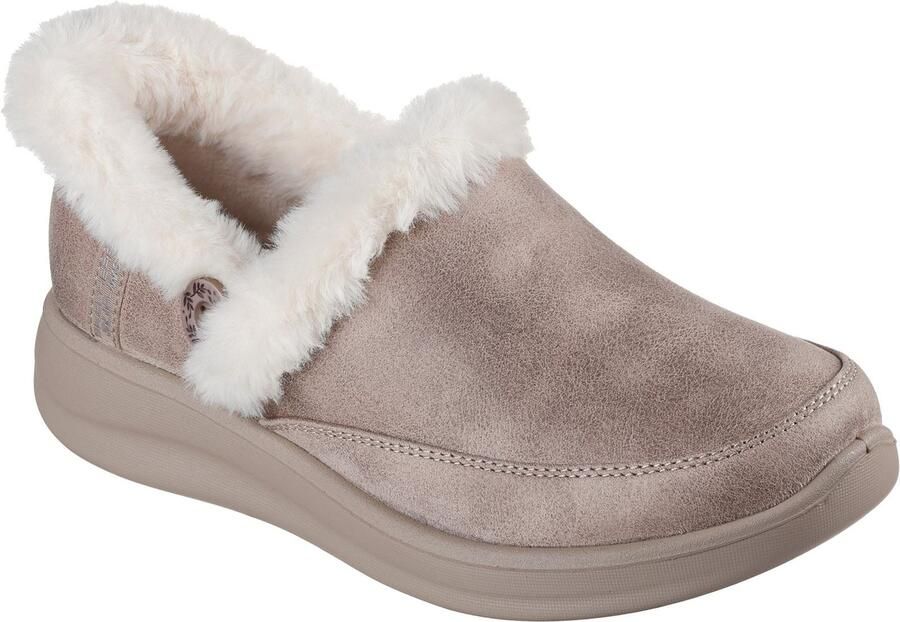 Skechers Cozy Escape Textiel Dames Taupe Pantoffels