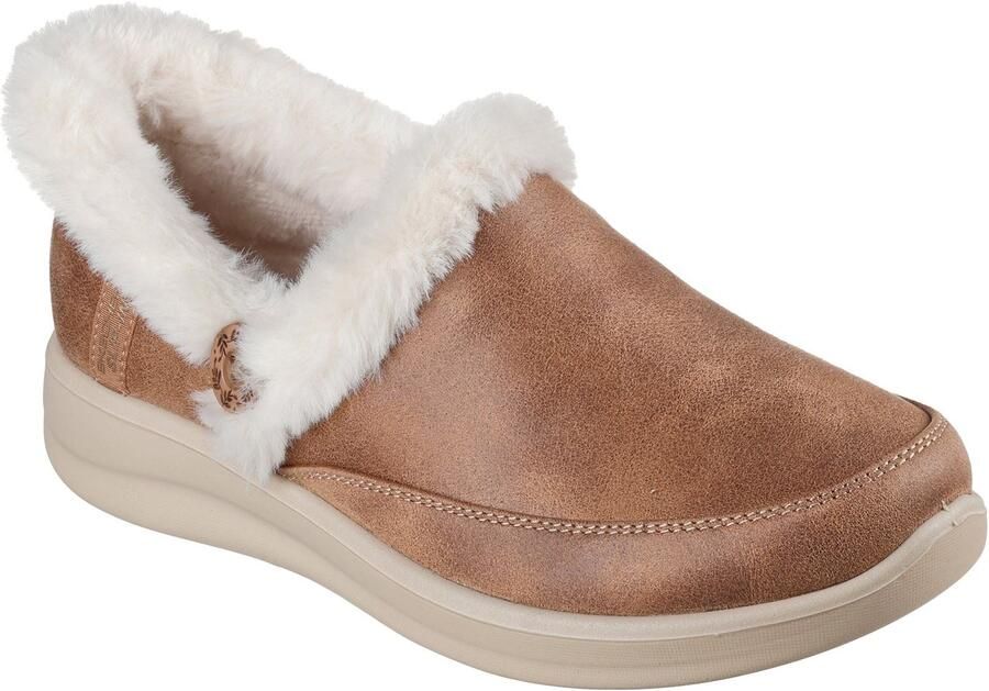 Skechers Cozy Escape Textiel Vrouwen Kastanjekleurige Slippers