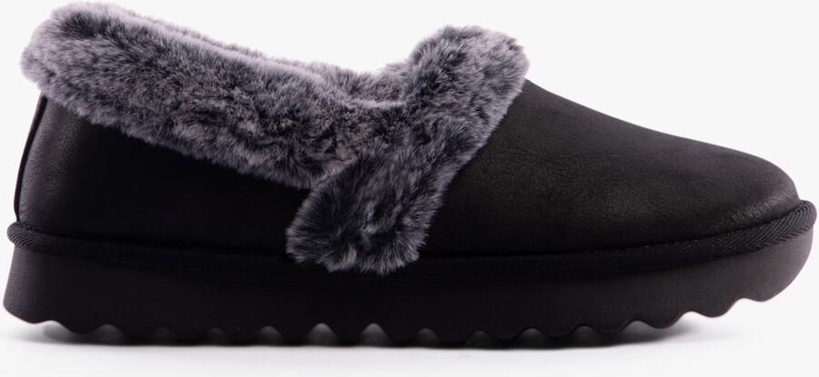 Skechers Cozy Up Polyester Dames Zwarte Slippers