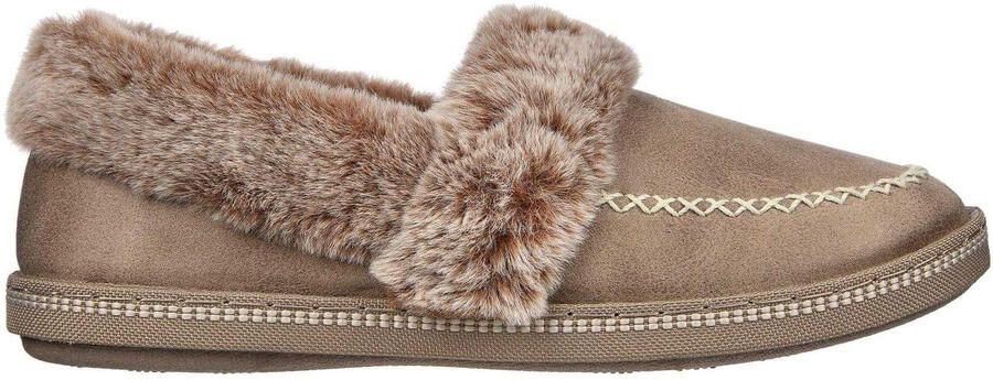 Skechers Dames Cosy CampF Leren Pantoffels (Taupe)