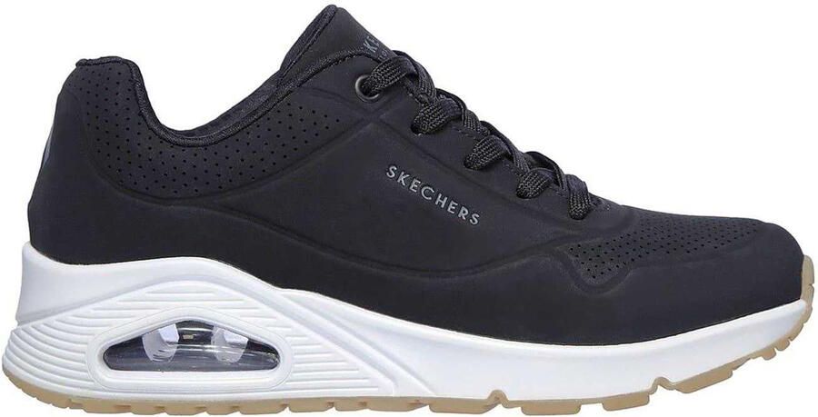 Skechers Dames Uno Stand On Air Wedge Sneakers (Zwart Wit)