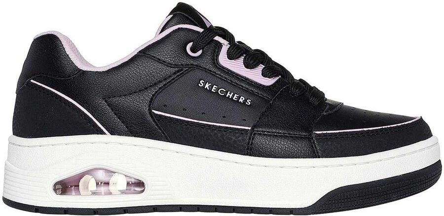 Skechers Dames Uno Court Leren Trainers (Zwart Lila)