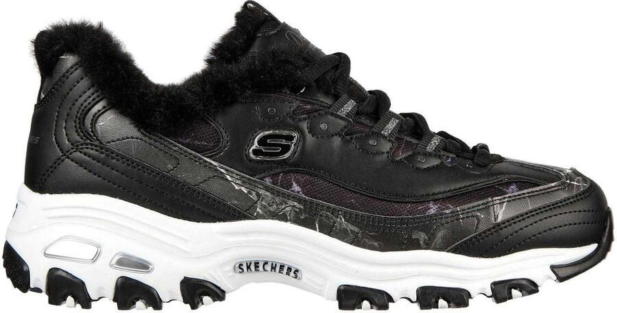Skechers DLites 10 stevige platte sneakers voor kinderen (Zwart)
