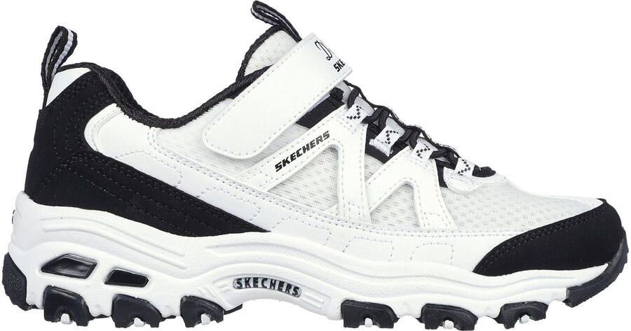 Skechers DLites Chunky platte sneakers voor kinderen (Wit Zwart)