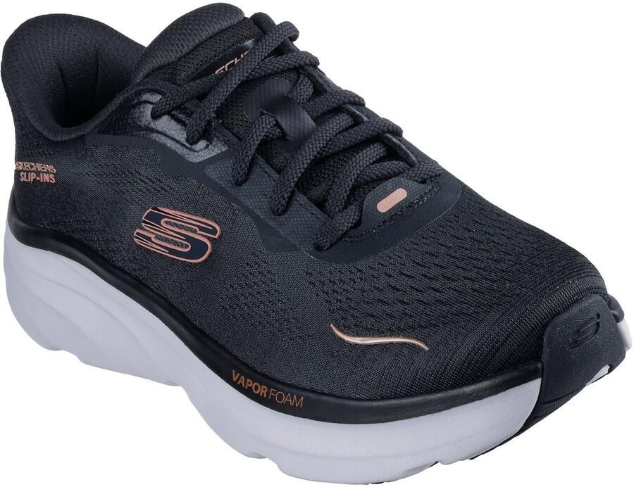 Skechers D'Lux Vapor Clear Horizon Textiel Dames Zwarte Sneakers