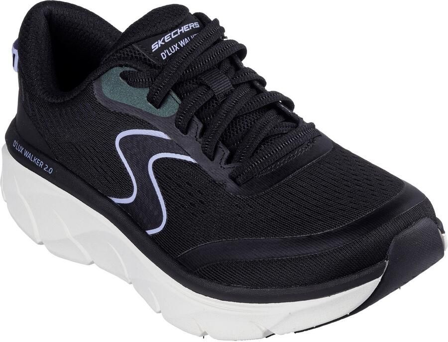Skechers D'Lux Walker 2.0 Active Pace Textile Dames Zwart Lavendel Trainers