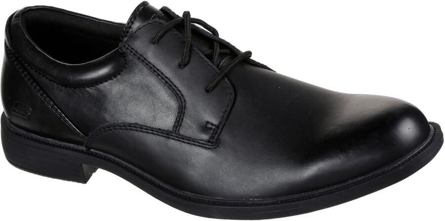 Skechers Dreston Rasmiss Leren Heren Zwarte Standaard Veterschoenen