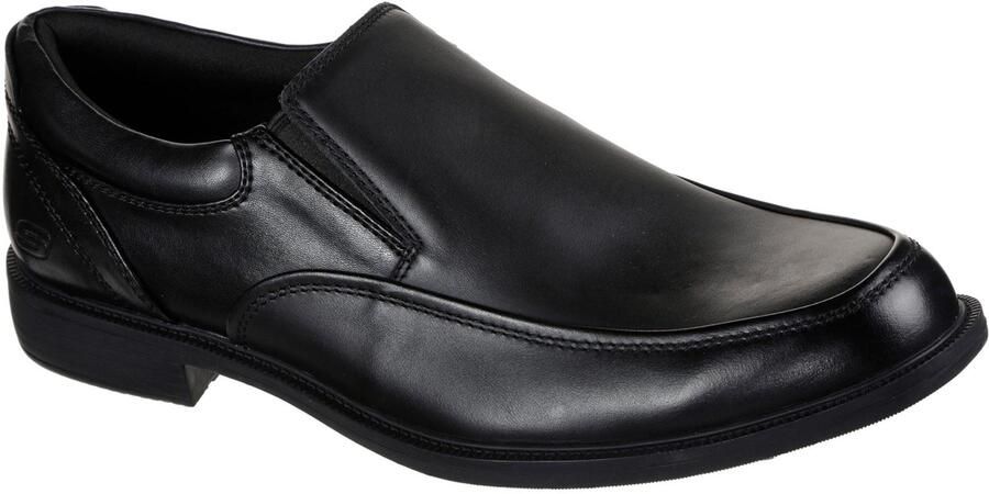 Skechers Dreston Ratlon Leren Zwarte Instappers voor Mannen