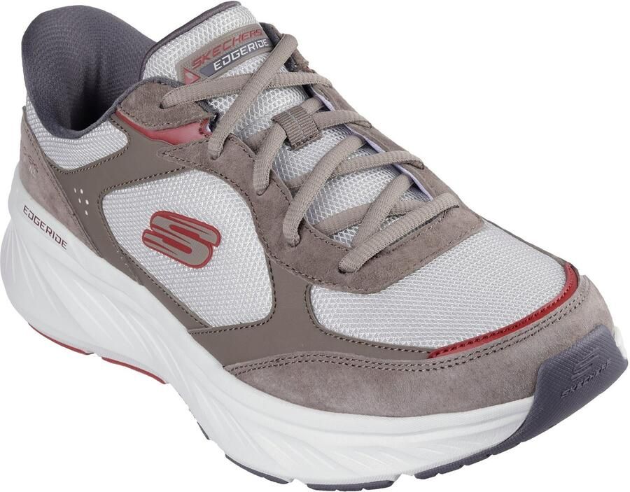 Skechers Edgeride Erlon Leren Heren Sneakers Bruin multi