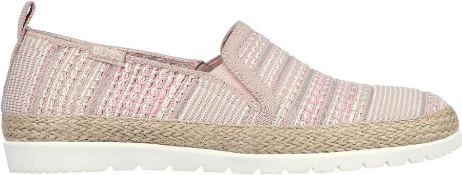 Skechers Espadrilles voor dames met dubbele elastische inzet en geweven bovenwerk zonder veters (Roze)