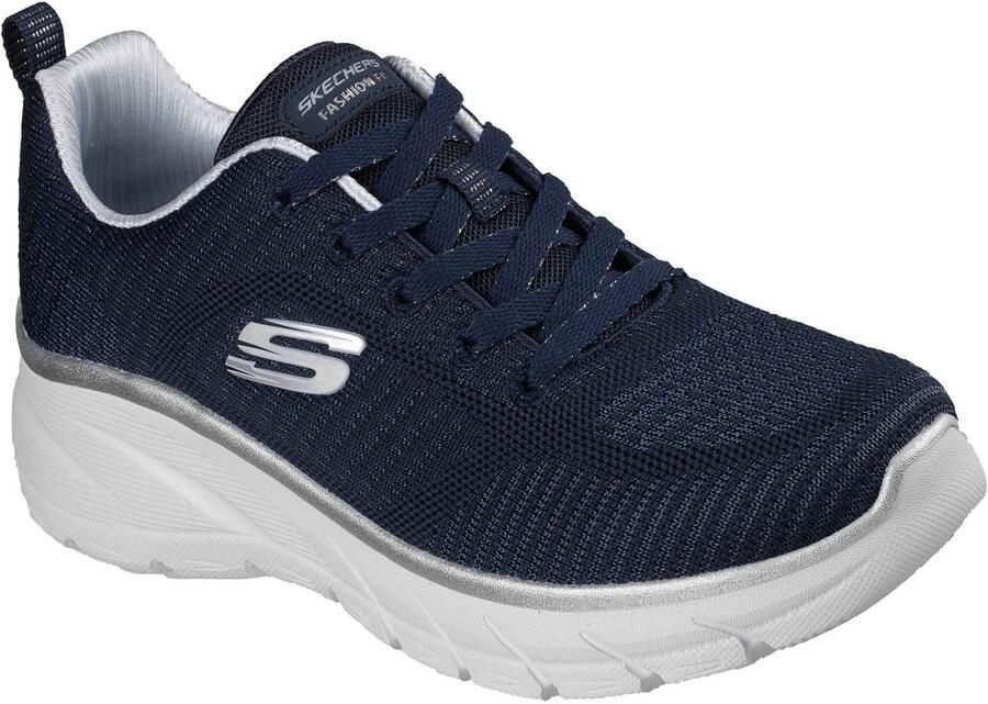 Skechers Fashion Fit 2.0 Polyester Dames Marineblauwe Zilveren Sneakers