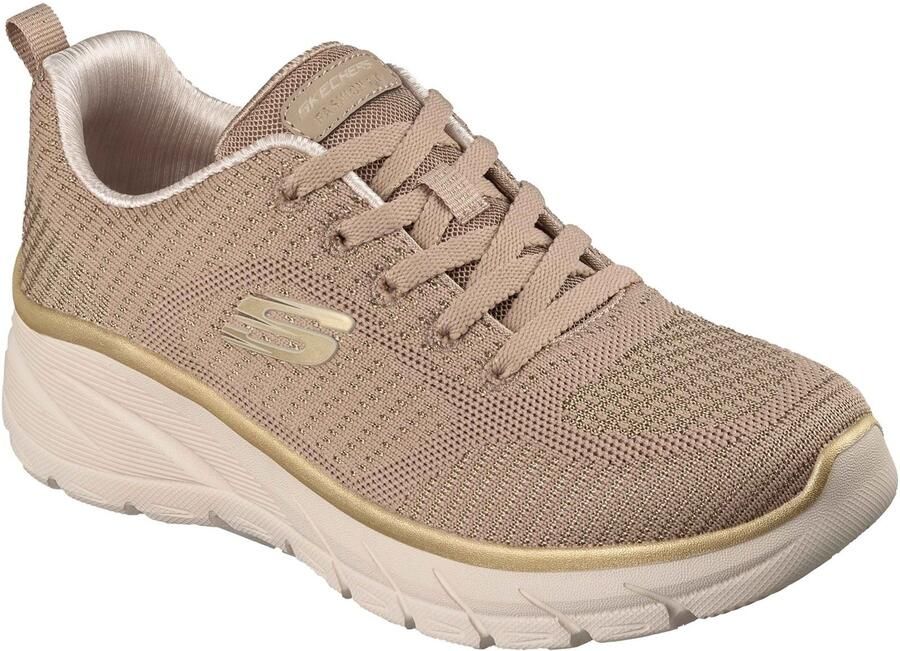 Skechers Fashion Fit 2.0 Polyester Dames Taupe Gouden Sneakers