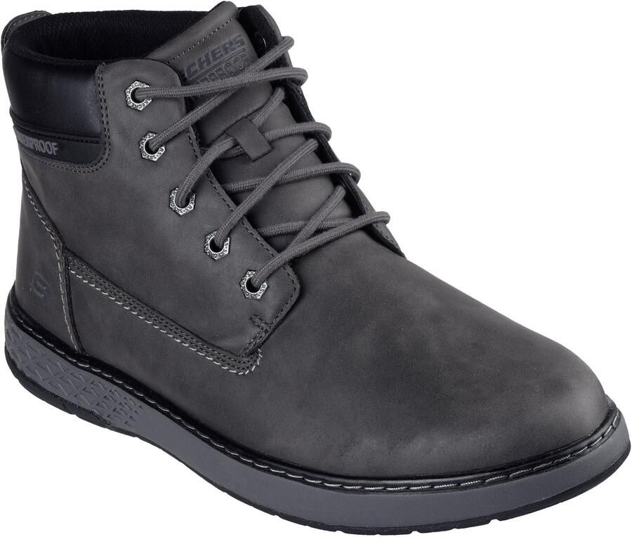 Skechers Garlan Deno Heren Antraciet Enkellaarzen Van Polyurethaan