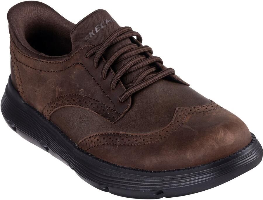 Skechers Garza Sully Leer Heren Cacao Veterschoenen