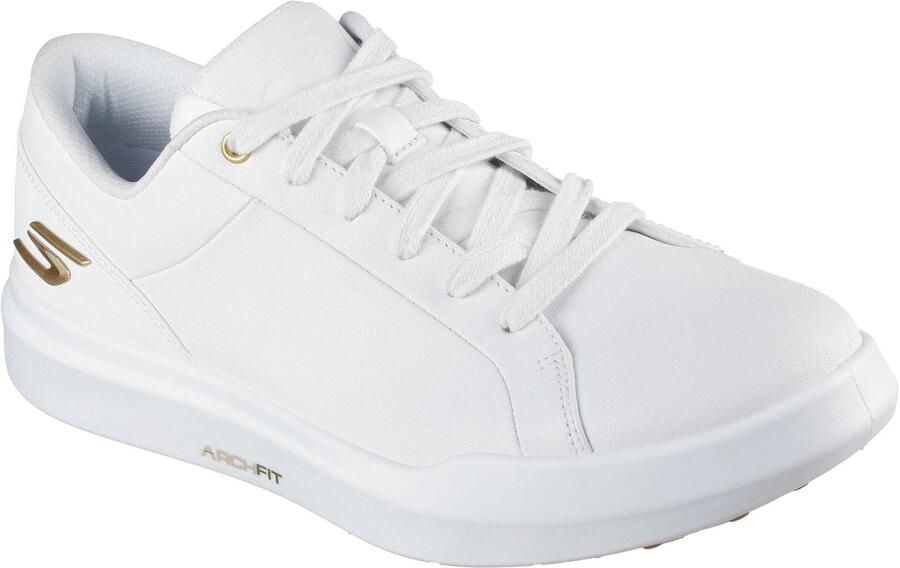 Skechers GO GOLF Drive 12 Leren Dames Witte Gouden Golfschoenen