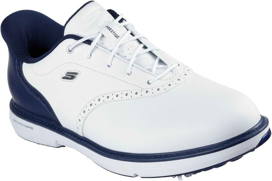 Skechers GO Golf Prestige Leren Herenschoenen Wit Navy