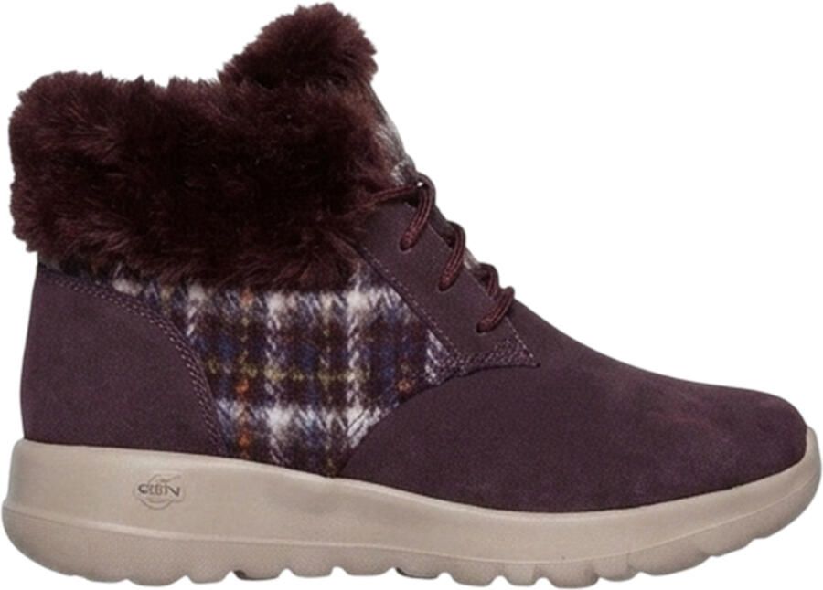 Skechers Go Joy Tartan suède sportschoenen voor dames (Bourgondië)