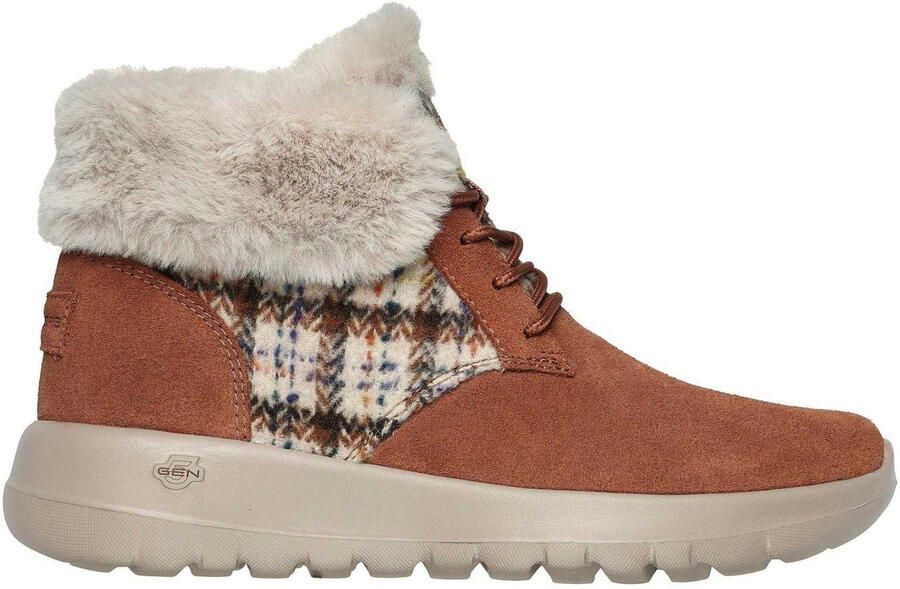 Skechers Go Joy Tartan suède sportschoenen voor dames (Tan)