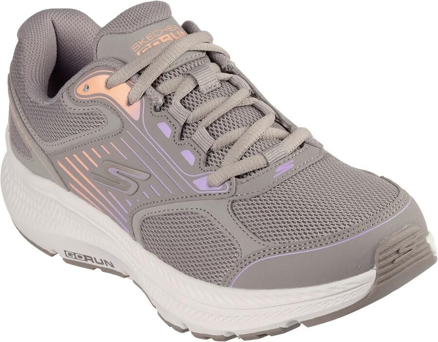 Skechers GO RUN Consistent 2.0 Advantage Leer Dames Taupe Multi Sneakers