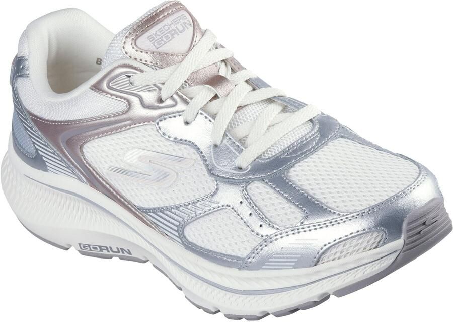 Skechers GO RUN Consistent 2.0 Volt Dames Sneakers Van Leer In Gebroken Wit