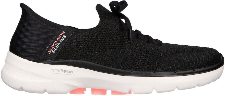 Skechers Go Walk 6 instapschoenen voor dames (Zwart Hot-roze)