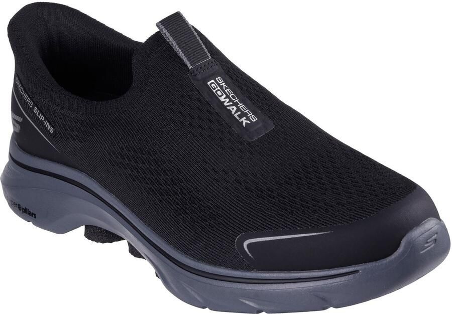 Skechers GO WALK 7 Easy On Evolutie Textiel Heren Zwart Grijs Sneakers