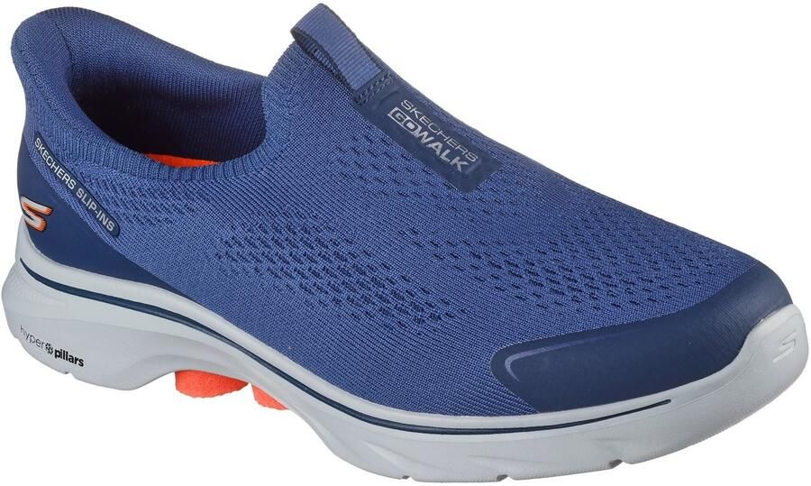 Skechers GO WALK 7 Easy On Evolution Textiel Heren Navy Sneakers