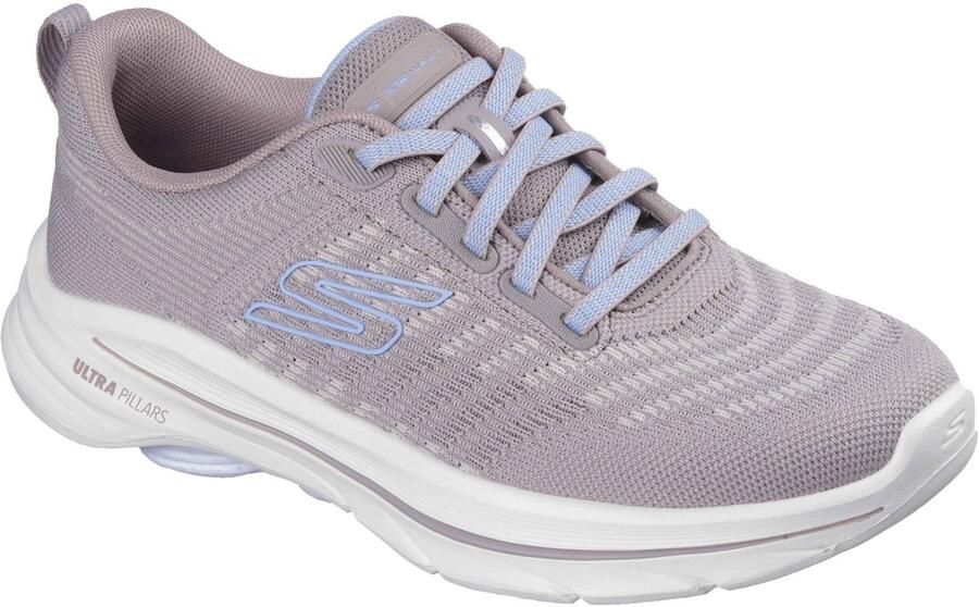 Skechers GO WALK 8 Britt Textiel Dames Taupe Blauw Normale Sneakers