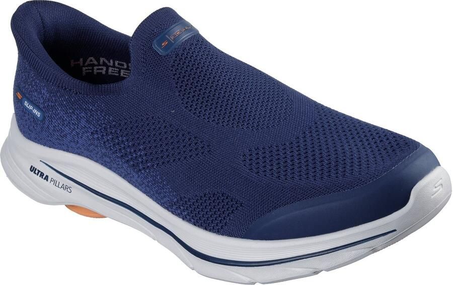 Skechers Go Walk 8 Pelayo Textiel Heren Navy oranje Sneakers