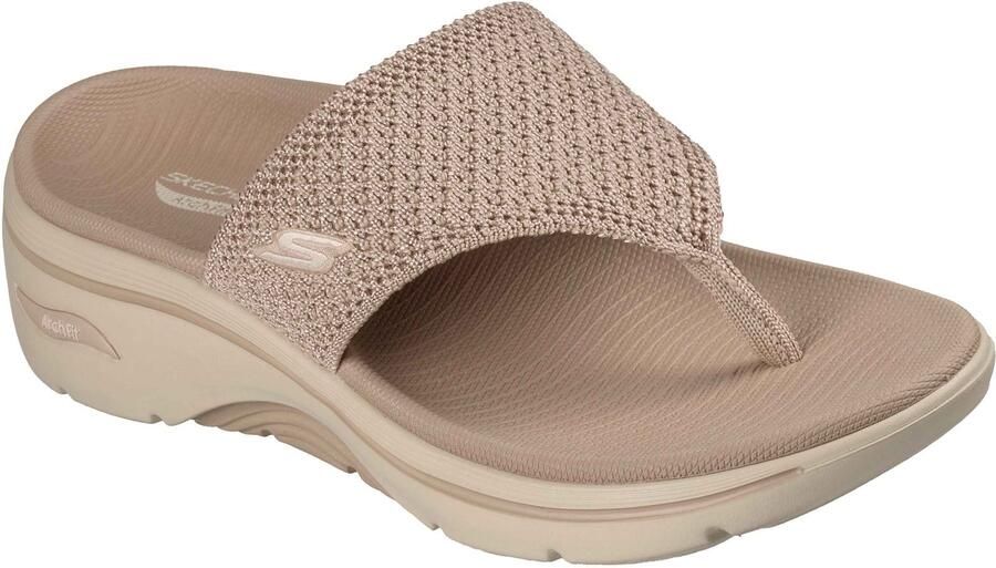 Skechers Go Walk Arch Fit 2.0 Textiel Dames Taupe Standaard Sandalen