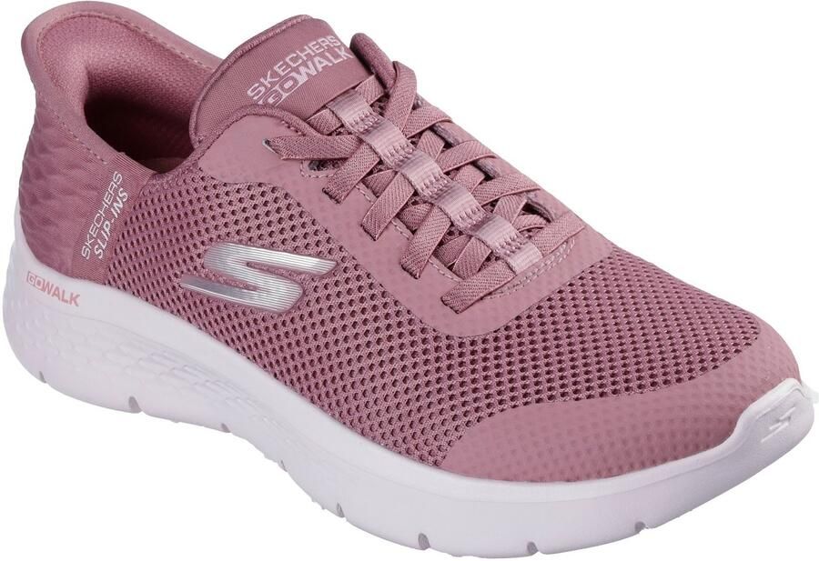 Skechers GO WALK Flex Grand Entry Textiel Dames Roze Textiel Trim Sneakers