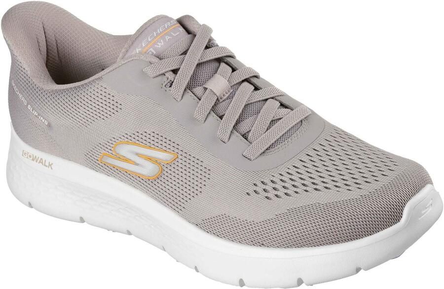 Skechers Go Walk Flex Polyester Heren Taupe Sneakers