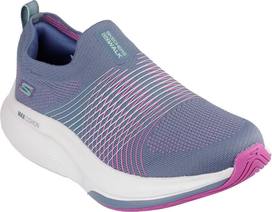 Skechers GO WALK Max Walker Sally Textiel Dames Charcoal Paarse Sneakers