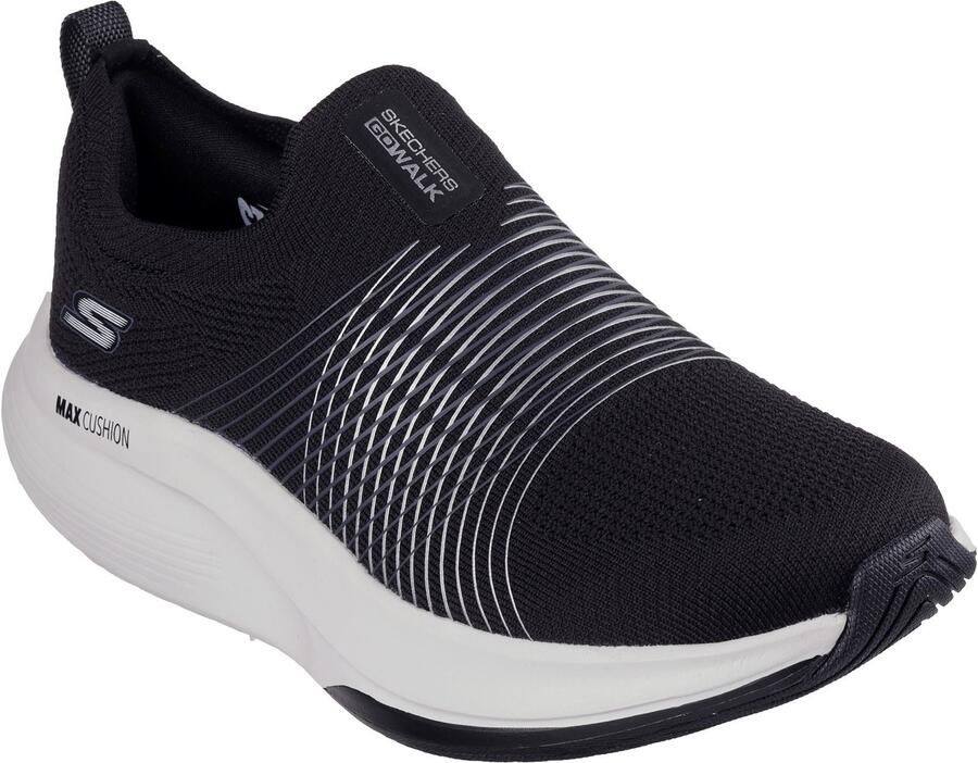 Skechers GO WALK Max Walker Sally Textiel Dames Zwart Wit Sneakers