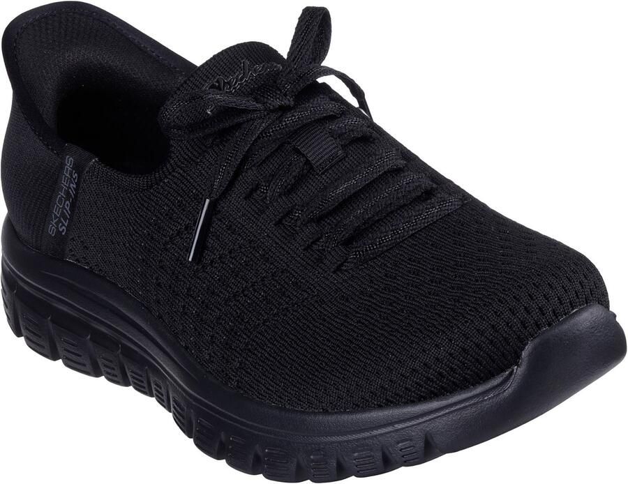Skechers Graceful First Blush Textiel Dames Zwarte Sneakers