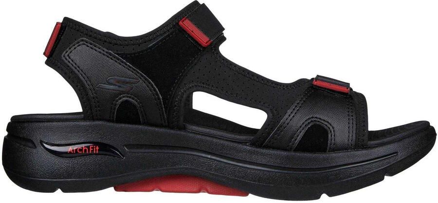 Skechers Heren Arch Fit Platte Sandalen (Zwart ROOD)