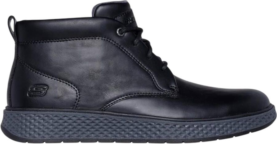 Skechers Heren Burkett Leren Enkelboots (Zwart)