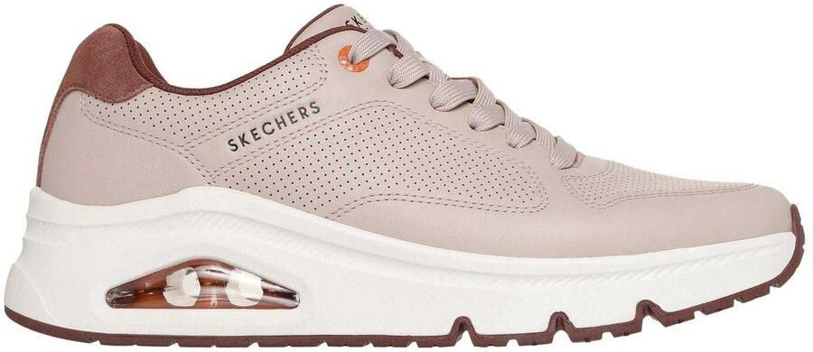 Skechers Heren Decoratieve Leren Air Cushioned Sneakers (Taupe)