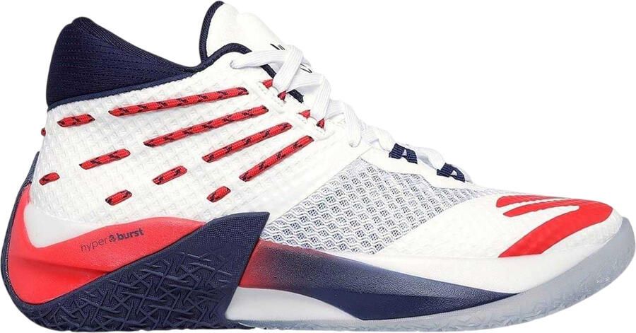 Skechers Heren Mesh Basketbalschoenen (Wit Rood)