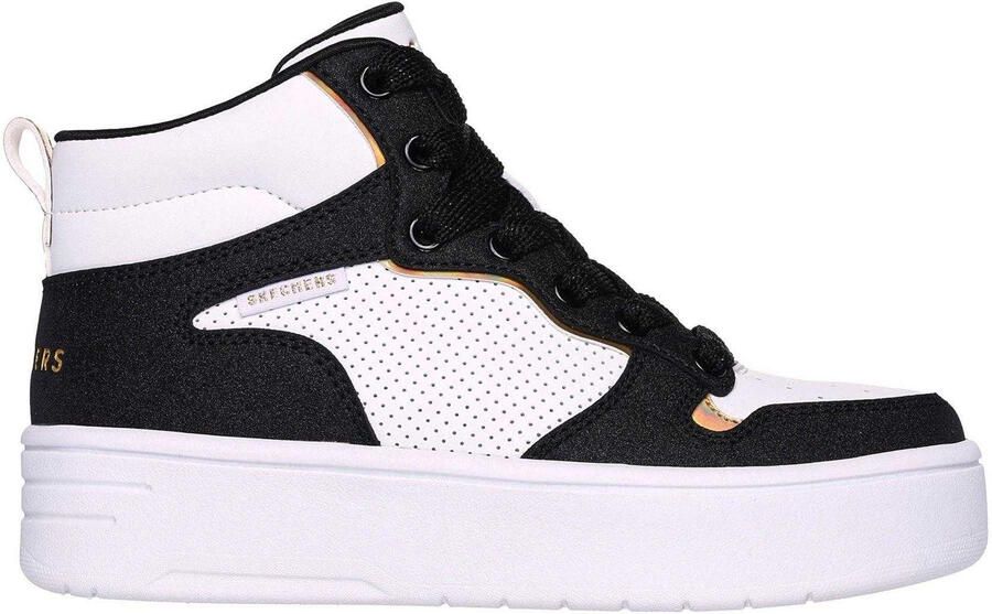 Skechers Hoge sneakers voor kinderen van Childrens Kids Court (Wit Zwart)