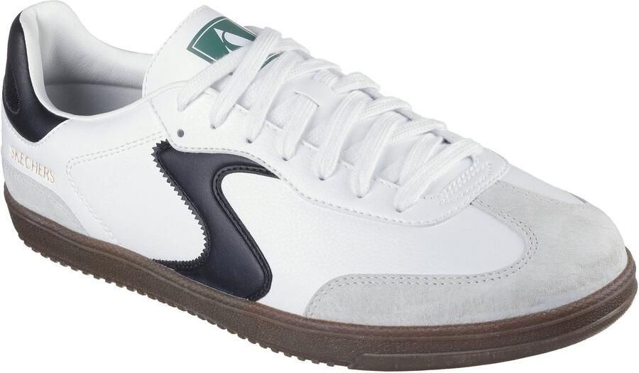 Skechers Hotshot Pyke Synthetische Heren Wit Zwarte Trainers