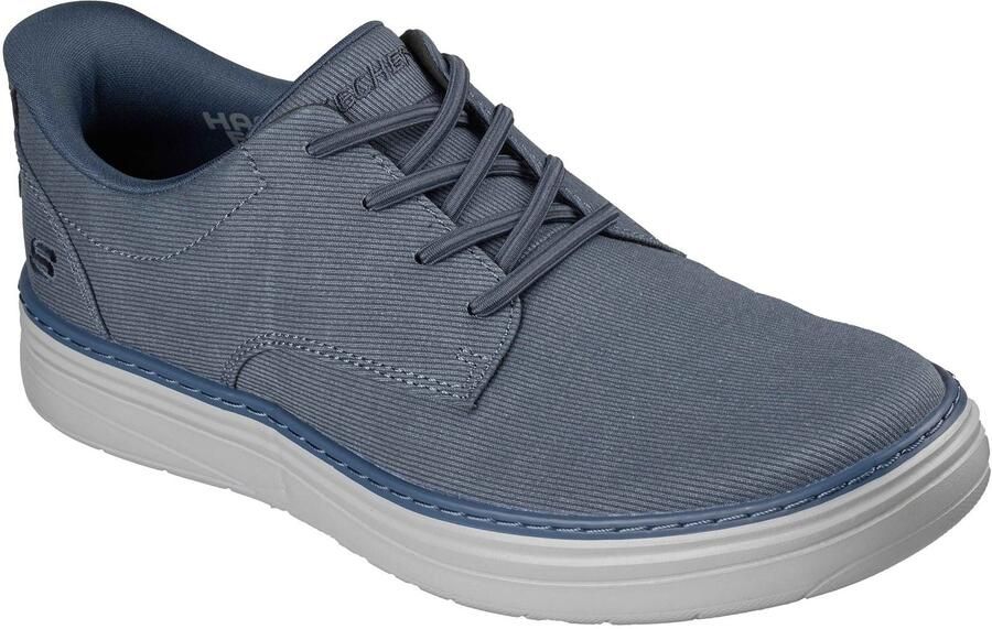 Skechers Hyland Justino Textiel Heren Marineblauwe Veterschoenen