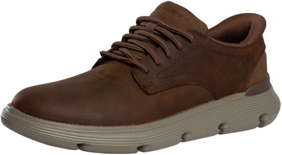 Skechers Instappers Garza Leren Sneakers Bruin
